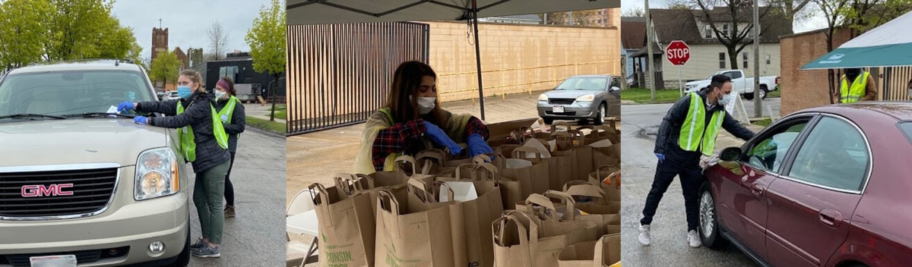 staff working at drive-thru pantry