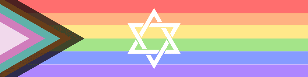 Pride flag with Star of David.