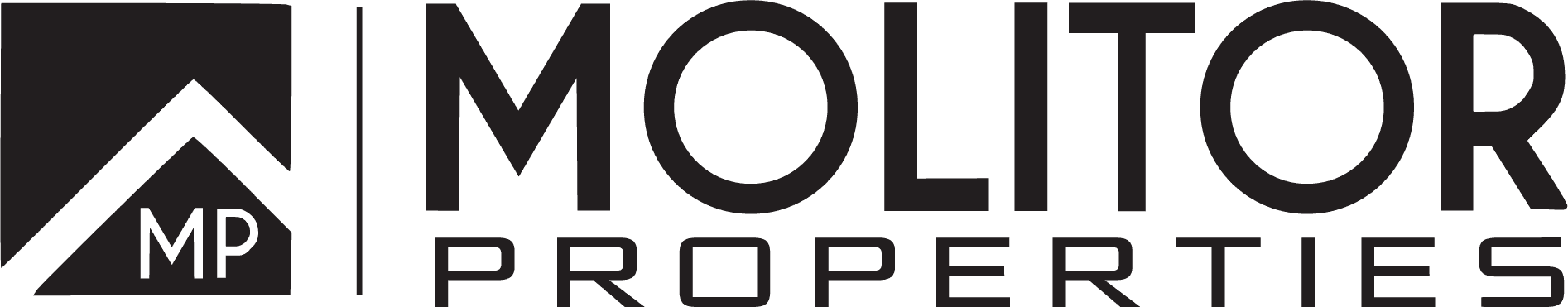 Molitor Properties logo featuring a stylized house and the initials "MP" on the left, followed by the text "Molitor Properties" in bold.