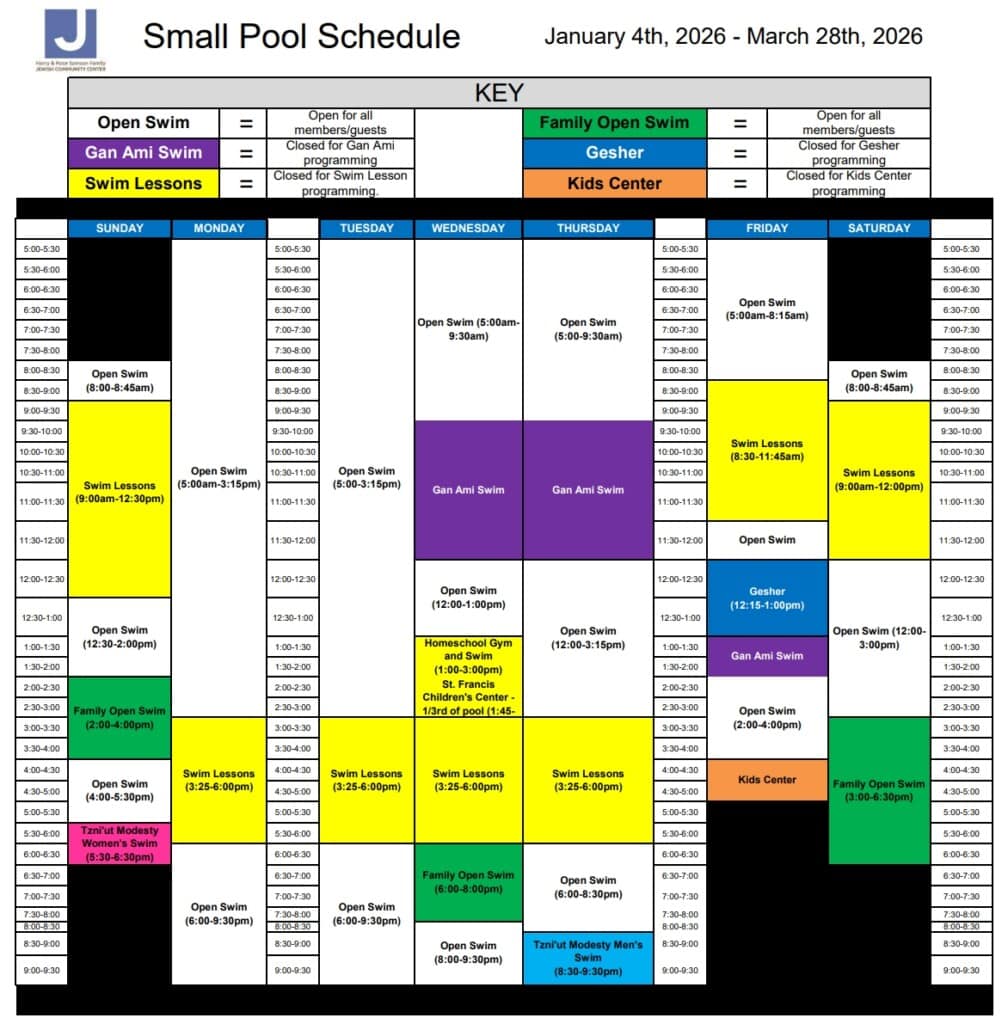 A calendar with different colors and text.