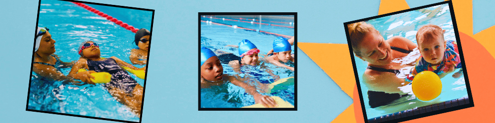 kids swimming in a pool